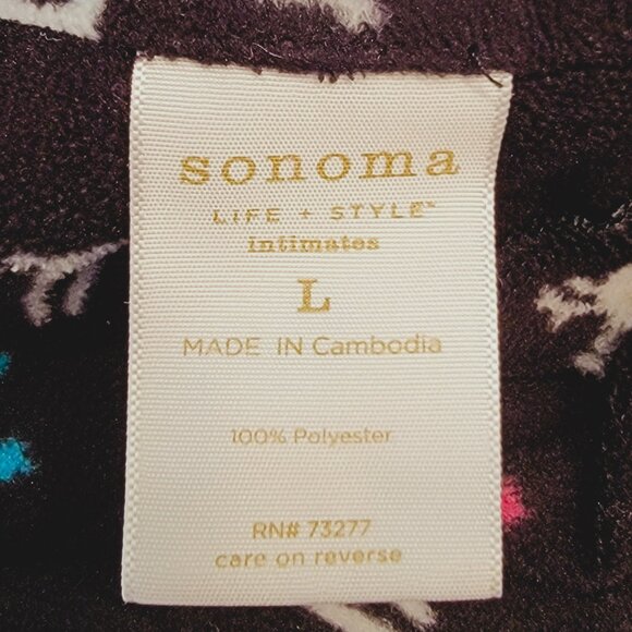 Sonoma Women’s Reindeer Fleece Pajama Set - Size L - Picture 7 of 8